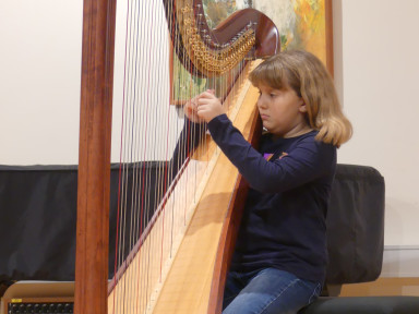 Razredni nastop učenk harfe
