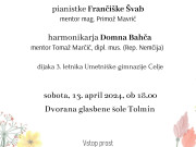 Pomladni recital pianistke Frančiške Švab in harmonikarja Domna Bahča
